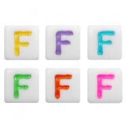 Buchstaben Perlen aus Acryl F Multicolour-weiss