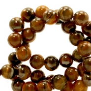 Naturstein Perlen Tigerauge 6mm Dark brown