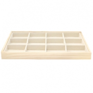 Schmuckdisplay 12-F&auml;cher Natural-linen white