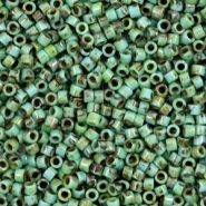 Miyuki Perlen delica's 11/0 Opaque picasso turquoise blue DB-2264