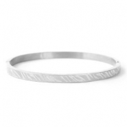 Armb&auml;nder aus Stainless Steel - Rostfreiem Stahl Zebra Print Silber