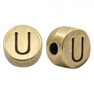 Perlen Buchstabe DQ  U Antik bronze (nickelfrei)