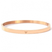 Armb&auml;nder aus Stainless Steel - Rostfreiem Stahl mit Herz Rosegold