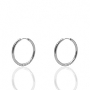 Ohrringe aus Stainless Steel - Rostfreiem Stahl Creolen 14mm Silber