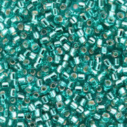 Miyuki Perlen delica's 11/0 Silverlined caribbean teal green DB-1208