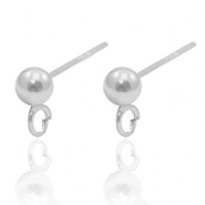 925 Silber Zubehör Ohrstecker mit Öse Silber