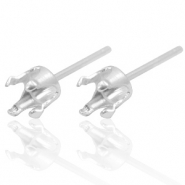 925 Silber Zubehör Ohrstecker mit Fassung für Swarovski PP32 (4mm) Silber