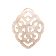 Resin Anh&auml;nger Rhombus Barock Light semolina beige