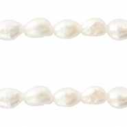 BQ S&uuml;sswasserperlen Nugget oval 7x5-6mm Natural white