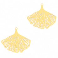 Bohemian Anh&auml;nger Ginkgo Blatt Gold (Nickelfrei)