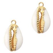 Muschel Anhänger Specials Kaurimuschel Cream beige-gold