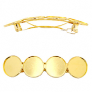 Haarspangen Metall Fassungen f&uuml;r 4 Cabochons 20mm Gold