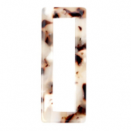 Resin Anh&auml;nger Rechteck 40x16mm Mixed beige brown