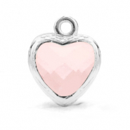 Anh&auml;nger Kristallglas Herz Rose alabaster-silver