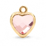 Anh&auml;nger Kristallglas Herz Light pink-gold