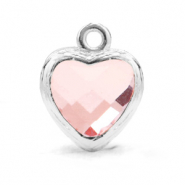 Anh&auml;nger Kristallglas Herz Light pink-silver