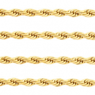 Stainless Steel - Rostfrei Stahl Schmuckzubeh&ouml;r Twist Gliederkette Gold