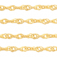 Stainless Steel - Rostfrei Stahl Schmuckzubeh&ouml;r weave Gliederkette  Gold