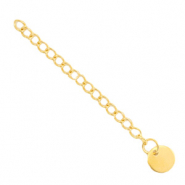 Stainless Steel - Rostfreiem Stahl Schmuckzubeh&ouml;r Verl&auml;ngerungskette coin 8mm Gold