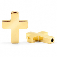 Stainless Steel - Rostfrei Stahl Perlen Kreuz Gold