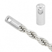 Stainless Steel - Rostfreiem Stahl Schmuckzubehör Endkappe für Twist Jasseron Silber