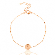 Polaris Steel Armband aus Stainless Steel mit Fassung für 7mm Cabochon / Swarovski SS34 Ball Rosegold