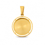 Polaris Steel Anhänger aus Stainless Steel mit Fassung für 12mm Cabochon Gold