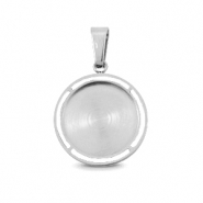 Polaris Steel Anhänger aus Stainless Steel mit Fassung für 12mm Cabochon Silber