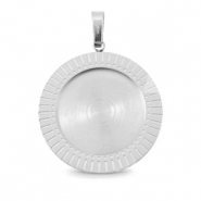 Polaris Steel Anhänger aus Stainless Steel mit Fassung für 20mm Cabochon Silber