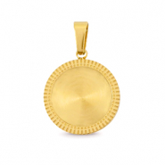 Polaris Steel Anhänger aus Stainless Steel mit Fassung für 12mm Cabochon Gold