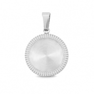 Polaris Steel Anhänger aus Stainless Steel mit Fassung für 12mm Cabochon Silber