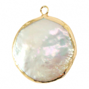 BQ S&uuml;sswasserperlen Anh&auml;nger round/drop Gold-Natural white