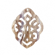 Resin Anh&auml;nger Rhombus Barock Sugar almond taupe