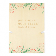 Schmuck Karten Holz "jingle bells" Natural (nat&uuml;rlicher Holzfarbton)