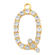 Basic Quality Metall Anh&auml;nger Strass Initiale Q Gold