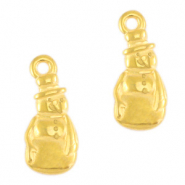 Metall Anh&auml;nger DQ Schneemann Gold (Nickelfrei)