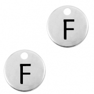 Metall Anh&auml;nger DQ Initiale F Antik silber (Nickelfrei)