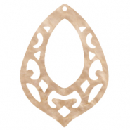 Resin Anh&auml;nger Barock Tropfen Light semolina beige