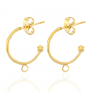 Ohrringe aus Stainless Steel - Rostfreiem Stahl Creolen mit Öse 15mm Gold