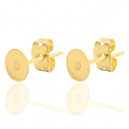 Ohrringe / Ohrstecker aus Stainless Steel - Rostfreiem Stahl für 7mm Cabochon und SS34 flatback Gold