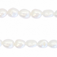 BQ Süsswasserperlen Nugget oval 7-8x6-7mm Natural white
