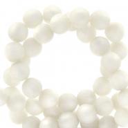 Super Polaris Perlen 6 mm rund matt Brilliant white