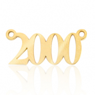 Stainless Steel - Rostfrei Stahl Anh&auml;nger/Zwischenst&uuml;ck Jahr 2000 Gold