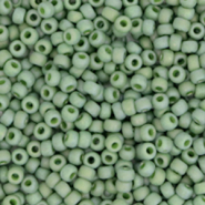 Miyuki Rocailles 11/0 Opaque glazed frosted pistachio green 11-4698