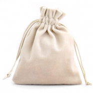 Schmuckbeutel Samt Beige