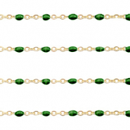 Stainless Steel - Rostfrei Stahl Schmuckzubeh&ouml;r Gliederkette 1mm Ultramarine green-gold