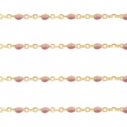 Stainless Steel - Rostfrei Stahl Schmuckzubeh&ouml;r Gliederkette 1mm Sandstone brown-gold