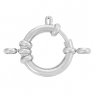 Stainless Steel - Rostfreiem Stahl Schmuckzubeh&ouml;r Rettungsring Verschluss 16mm mit &Ouml;sen Silber