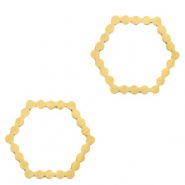 Stainless Steel - Rostfrei Stahl Anh&auml;nger/Zwischenst&uuml;ck Hexagon Gold