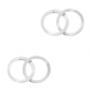 Stainless Steel - Rostfrei Stahl Anh&auml;nger/Zwischenst&uuml;ck double Zirkel Silber